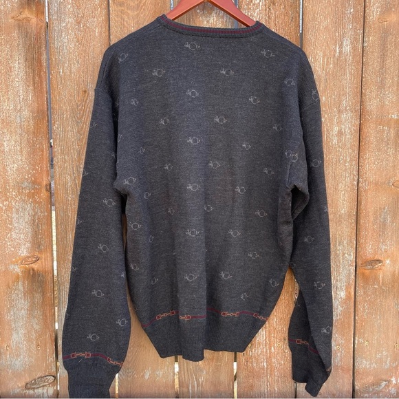 TRICOTS ST RAPHAEL Men’s Vintage Crew Neck Navy Pattern Wool Sweater Size XL - Picture 11 of 13
